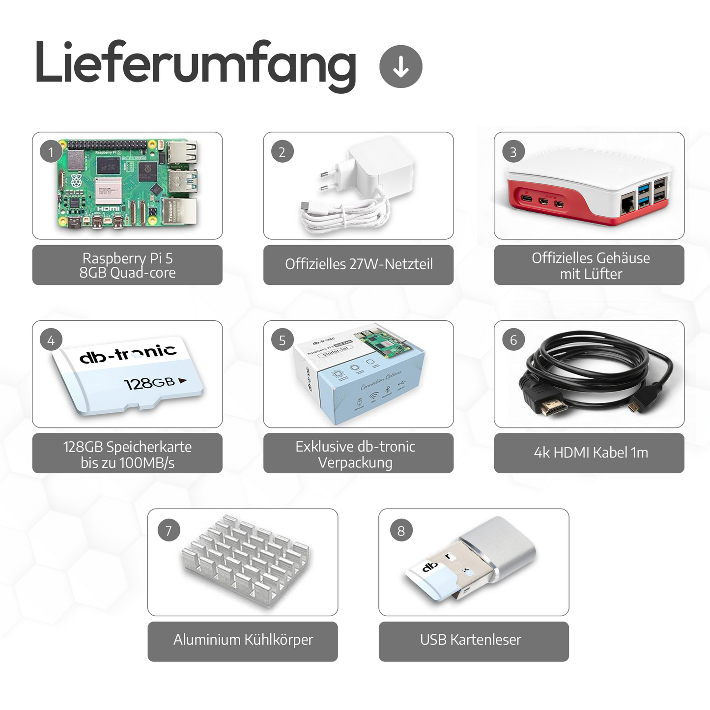 Raspberry Pi 5 Starter-Kit Weiß