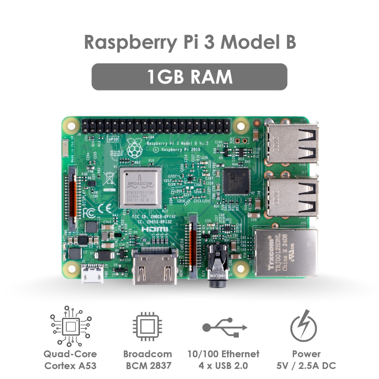 Raspberry Pi 3 Model B 1GB