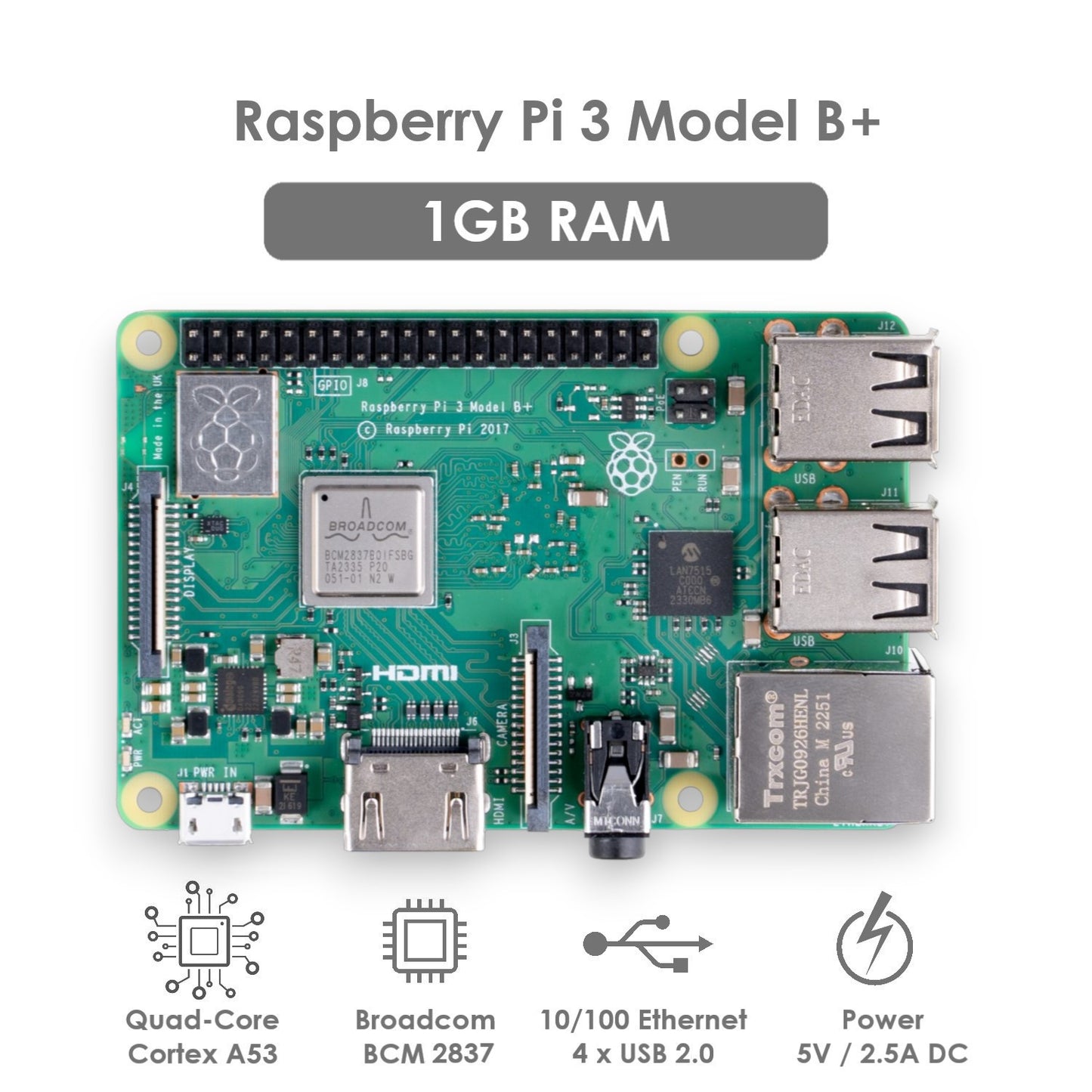 Raspberry Pi 3 Model B+ 1GB