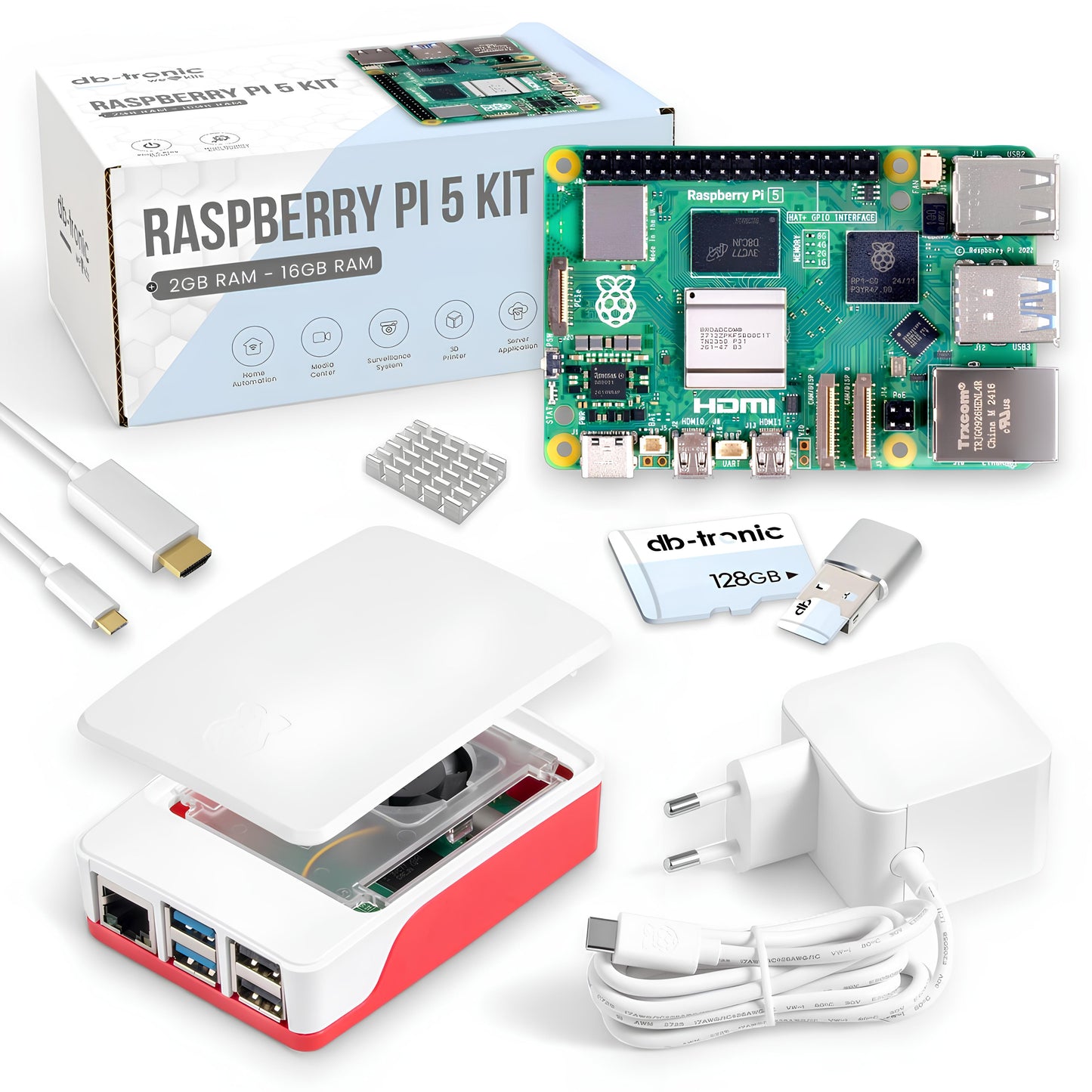 Raspberry Pi 5 Starter-Kit Weiß