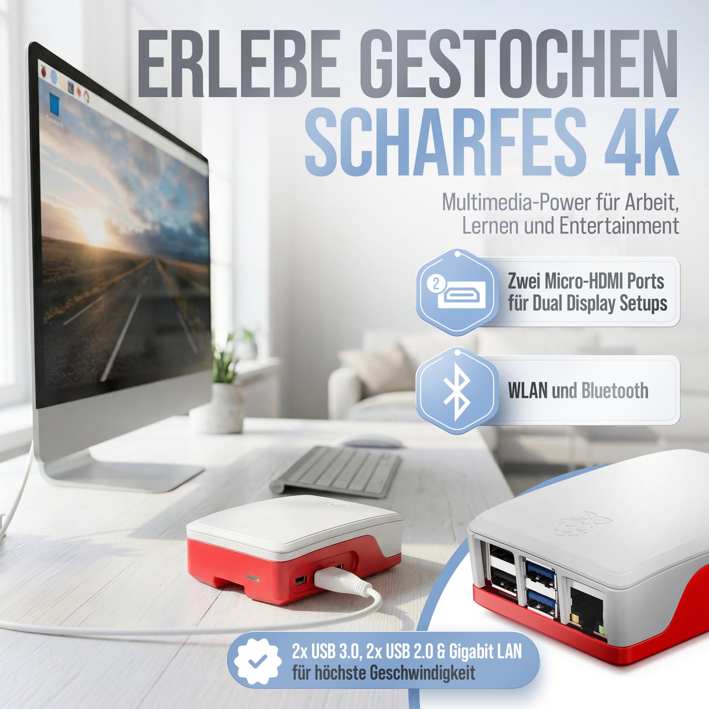 Raspberry Pi 5 Starter-Kit Weiß