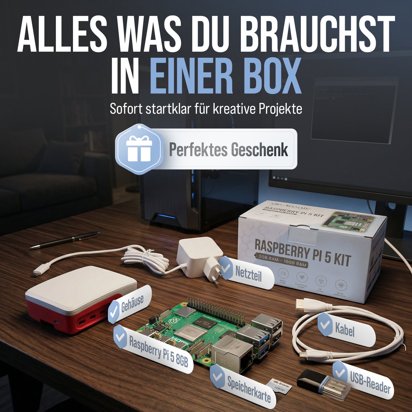 Raspberry Pi 5 Starter-Kit Weiß