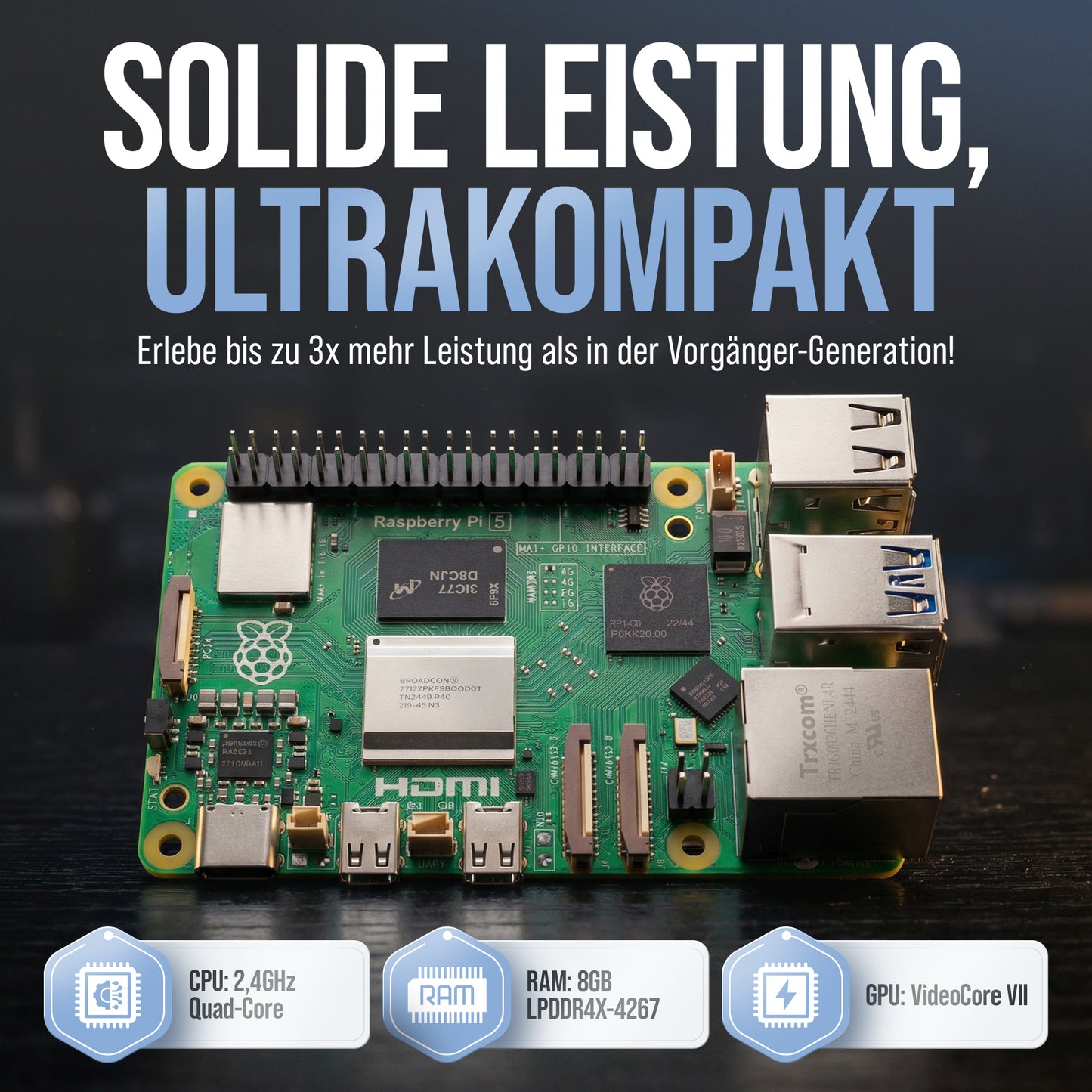 Raspberry Pi 5 Starter-Kit Weiß