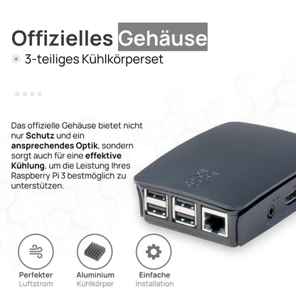 Raspberry Pi 3 B+ Starter-Set | Netzteil | Gehäuse | 64GB SD-Karte | 4K HDMI Kabel | Raspberry Pi 3 B+ 1GB RAM