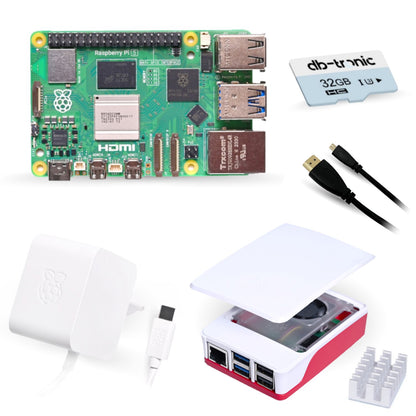 Raspberry Pi 5 Starter-Kit / USB-C 27W Netzteil / Gehäuse mit Lüfter / 32GB SD Karte / Micro HDMI Kabel