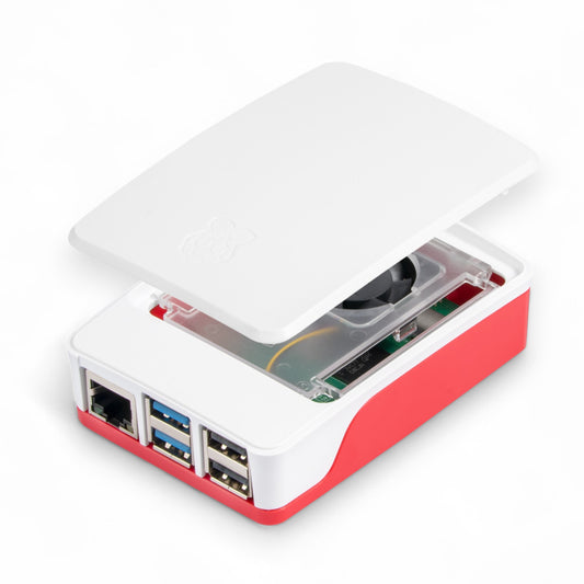 Raspberry Pi Gehäuse inkl. Lüfter für Pi 5 Rot/Weiß